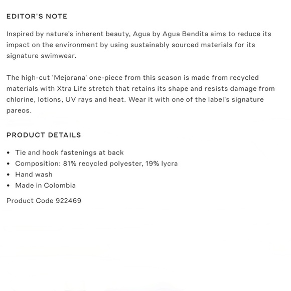 Agua by Agua Bendita Curandera Mejorana Sabanero Nocturno Swimsuit M - Picture 10 of 13